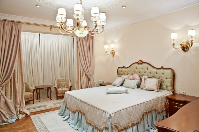 illuminazione della camera da letto in stile classico