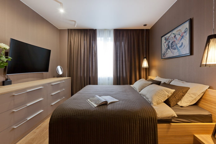 mobili per l'interno di una camera da letto marrone