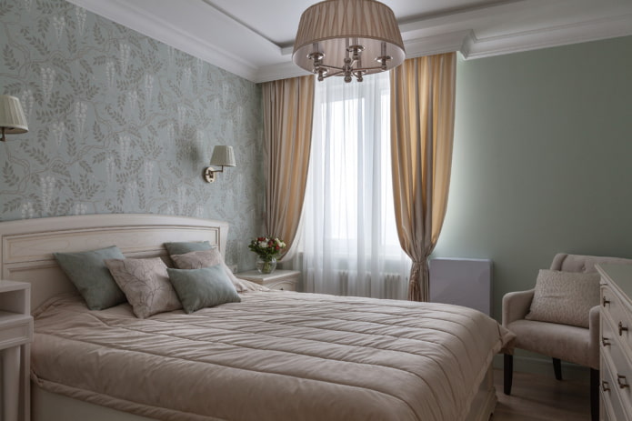 interno camera da letto grigio-beige