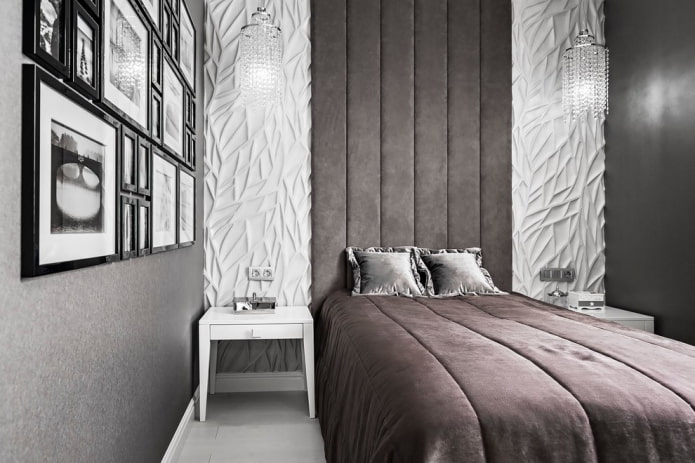 decorazione camera da letto grigia