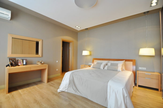 interno camera da letto grigio-beige