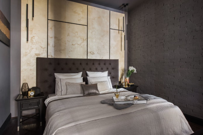 interno camera da letto grigio-beige