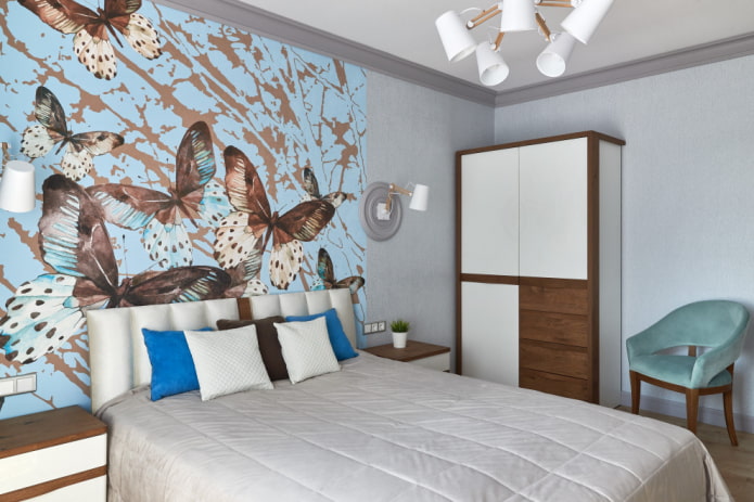 decorazione camera da letto grigia