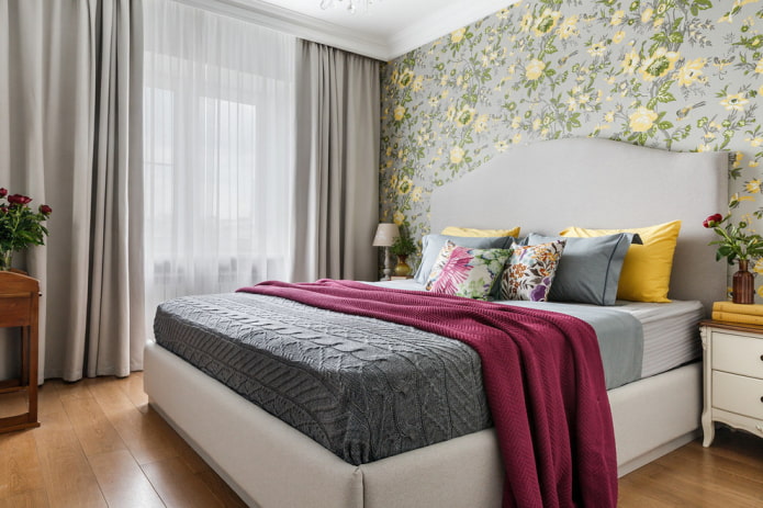 finitura camera da letto grigia