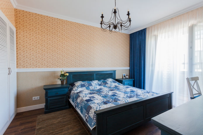 decorazione della camera da letto in stile country