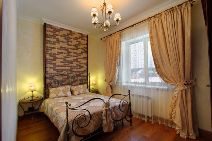 decorazione della camera da letto in stile country