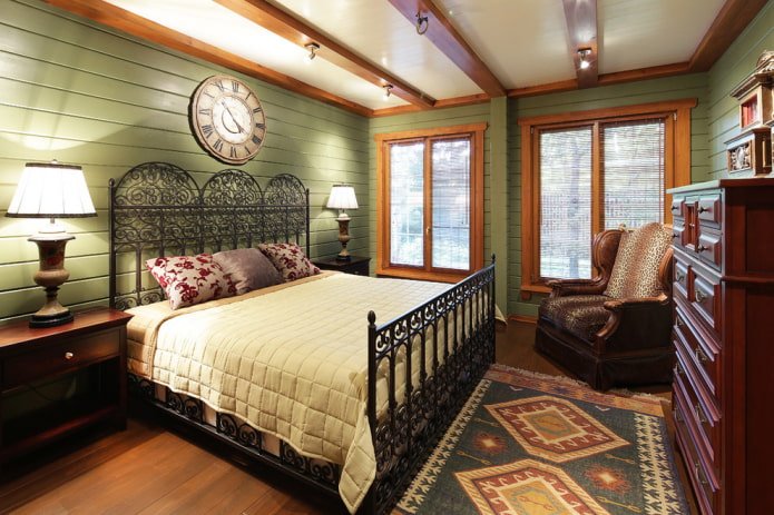 illuminazione della camera da letto in stile country