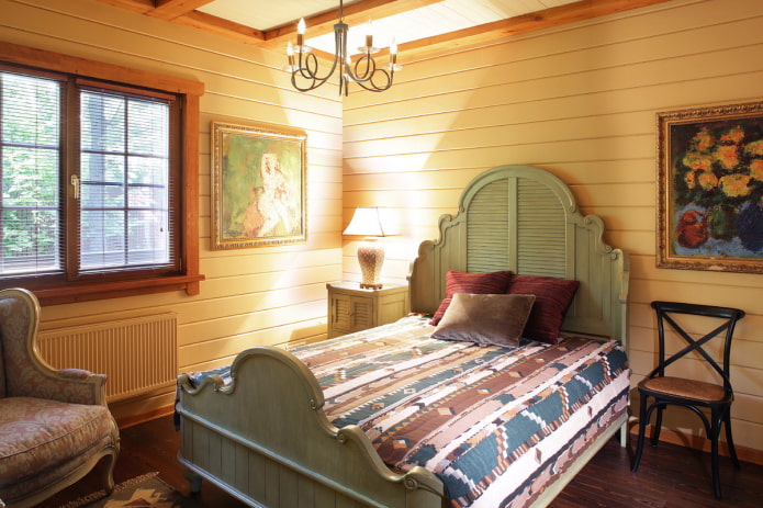 illuminazione in una camera da letto in stile country