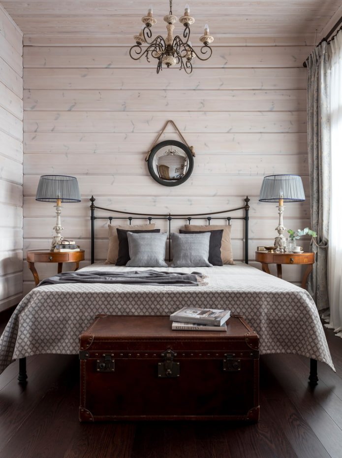 design degli interni della camera da letto in stile country