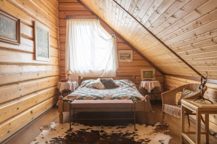 design degli interni della camera da letto in stile country
