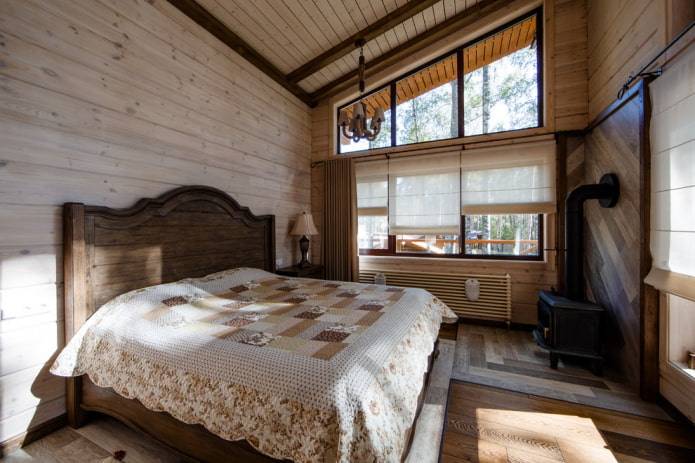 design degli interni della camera da letto in stile country
