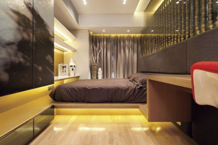 palette di colori della camera da letto in stile hi-tech