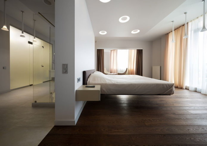 decorazione della camera da letto in stile high-tech