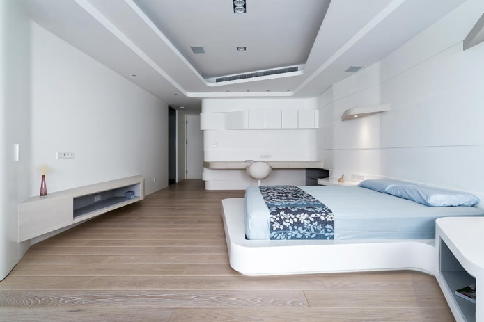 decorazione della camera da letto in stile hi-tech