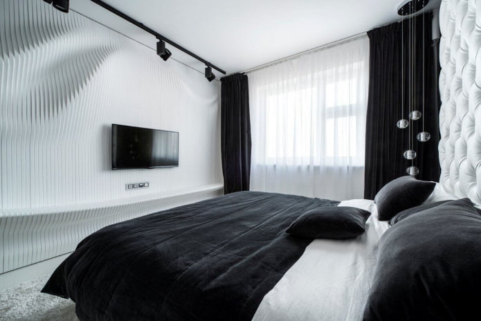 decorazione della camera da letto in stile high-tech