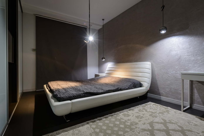 illuminazione dell'interno della camera da letto in stile high-tech