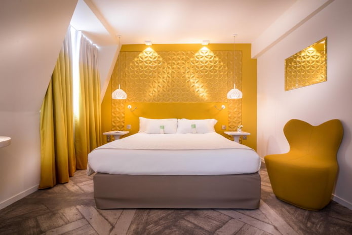 palette di colori della camera da letto in stile high-tech
