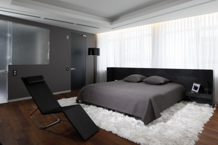tessuti per l'interno della camera da letto in stile high-tech
