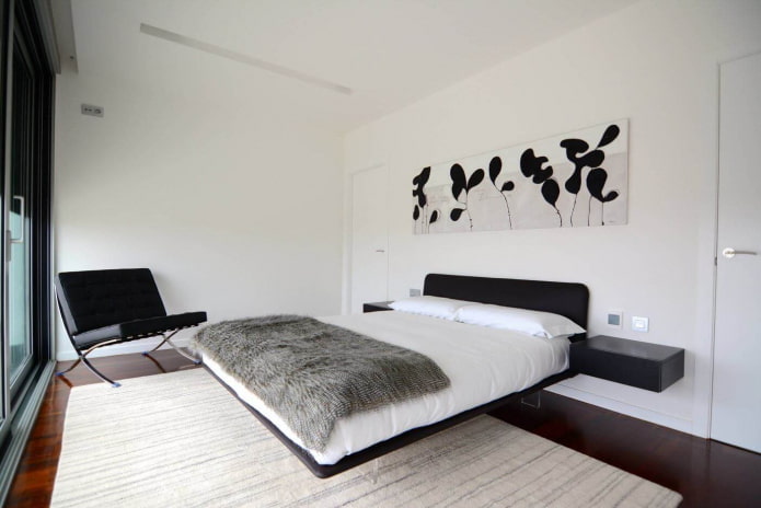 arredamento della camera da letto in stile high-tech