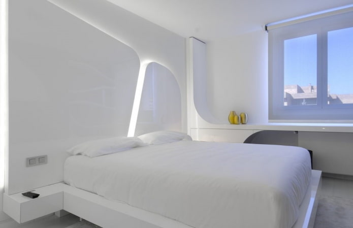 palette di colori della camera da letto in stile hi-tech