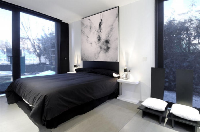 arredamento della camera da letto in stile high-tech