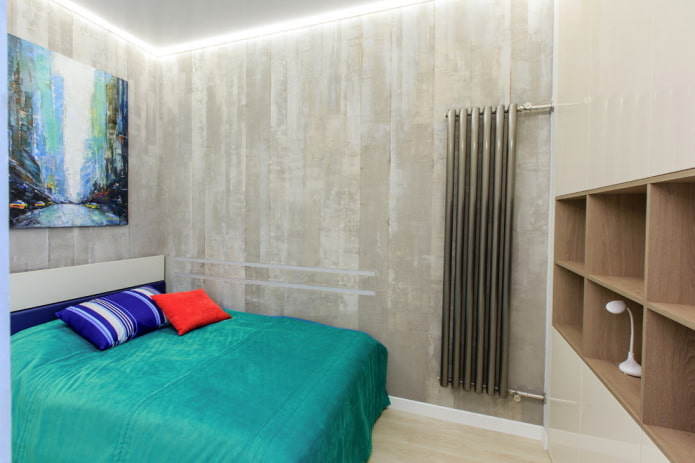 camera da letto in un loft in stile Krusciov