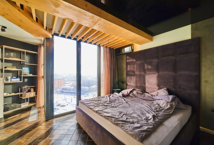 camera da letto maschile in stile industriale