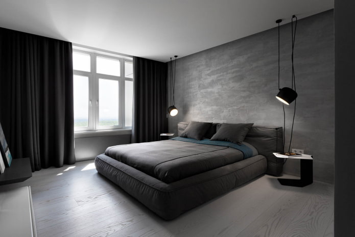 combinazione di colori della camera da letto in stile minimalista