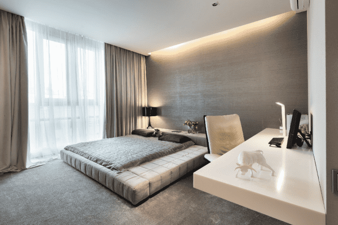 Schema cromatico della camera da letto in stile minimalista