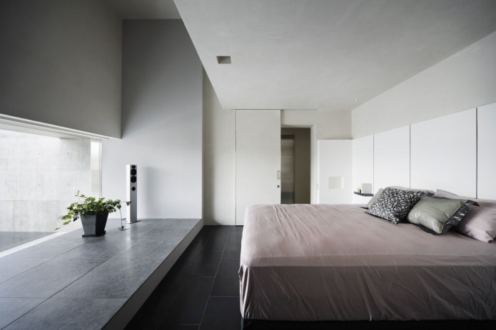 decorazione della camera da letto in stile minimalista