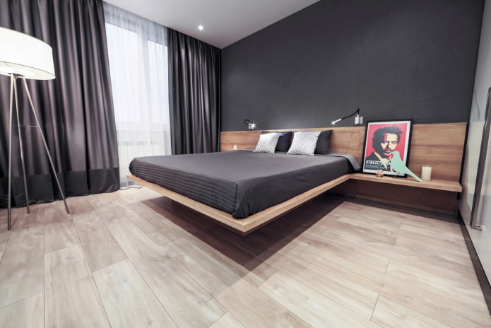 decorazione della camera da letto in stile minimalista