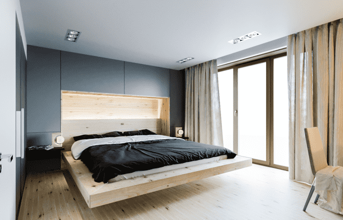 tessuti per l'interno della camera da letto in stile minimalista