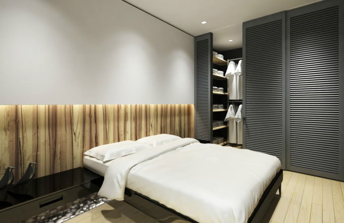 mobili nell'interno della camera da letto in stile minimalista
