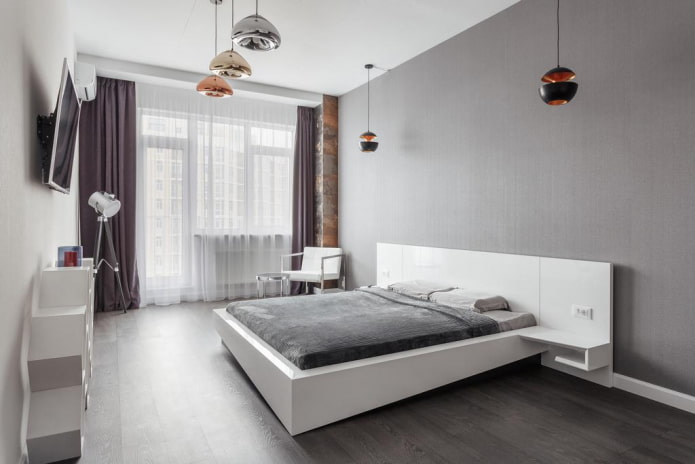 illuminazione all'interno della camera da letto in stile minimalista stile