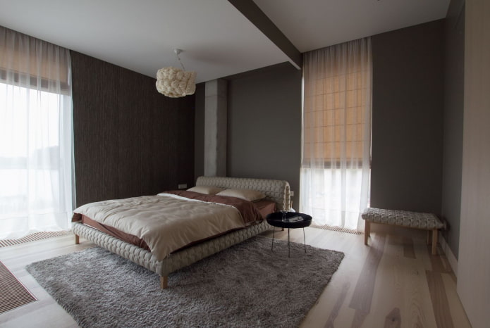 tessuti per l'interno della camera da letto in stile minimalista