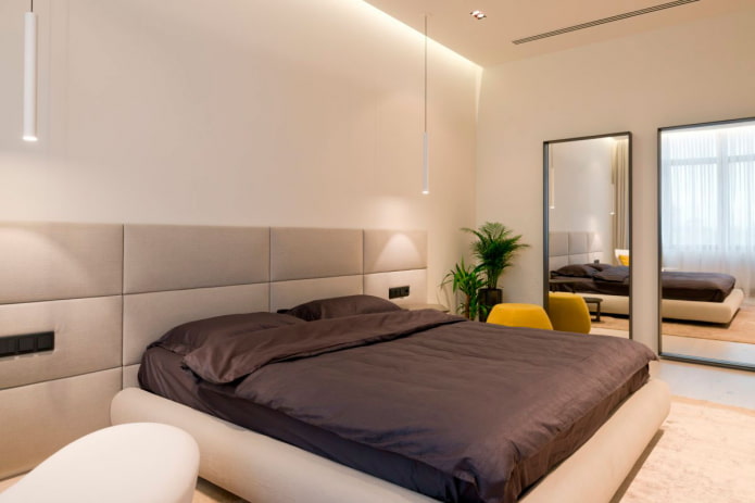 arredamento dell'interno della camera da letto in stile minimalista