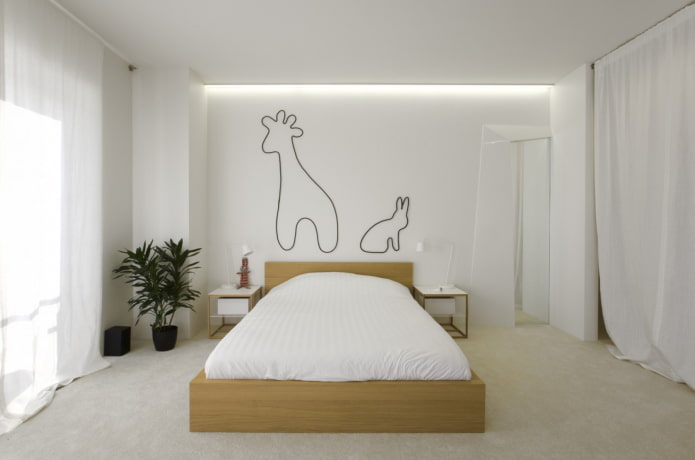 arredamento interno della camera da letto in stile minimalista style