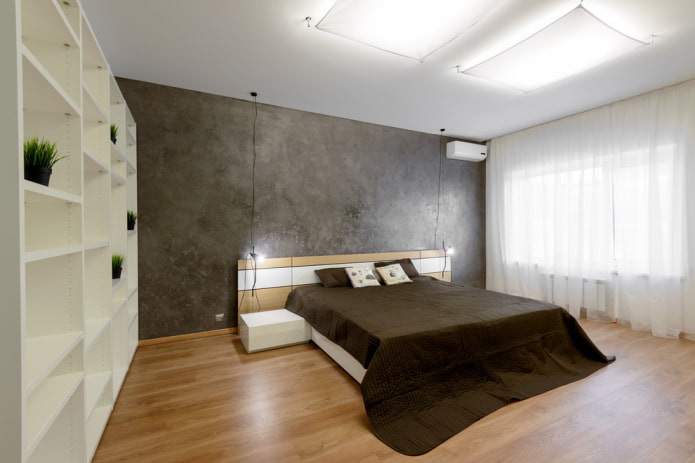 illuminazione dell'interno della camera da letto in stile minimalista stilistica