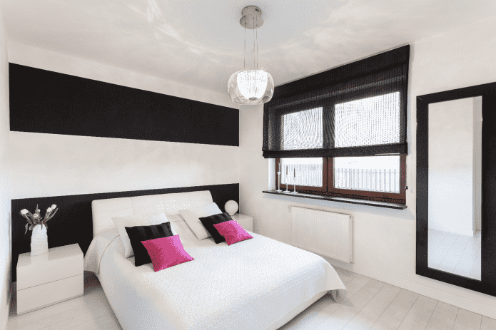combinazione di colori della camera da letto in stile minimalista