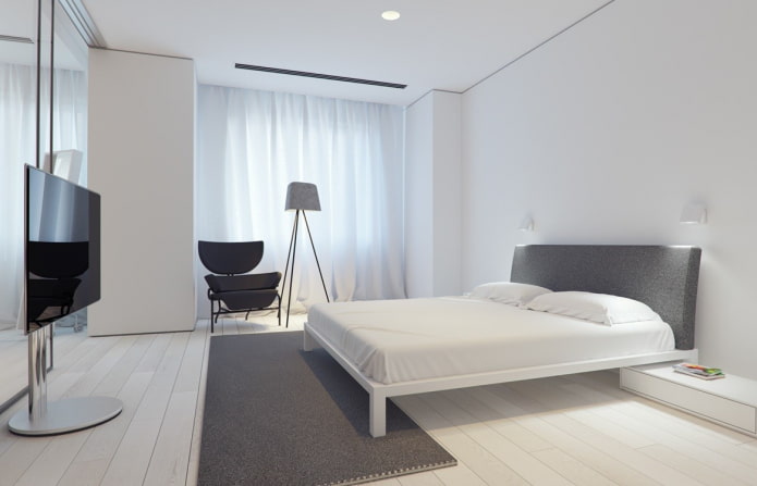 interno della camera da letto in stile minimalista