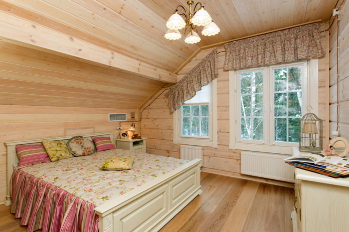 camera da letto in stile provenzale all'interno della casa