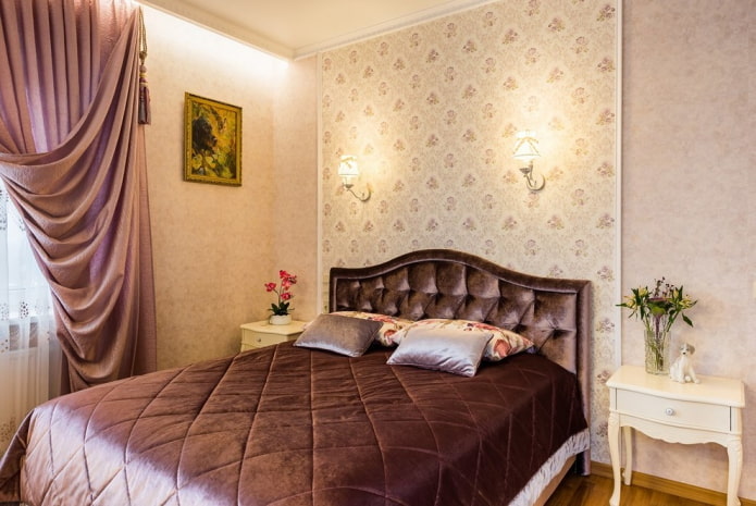 illuminazione all'interno di una camera da letto in stile provenzale