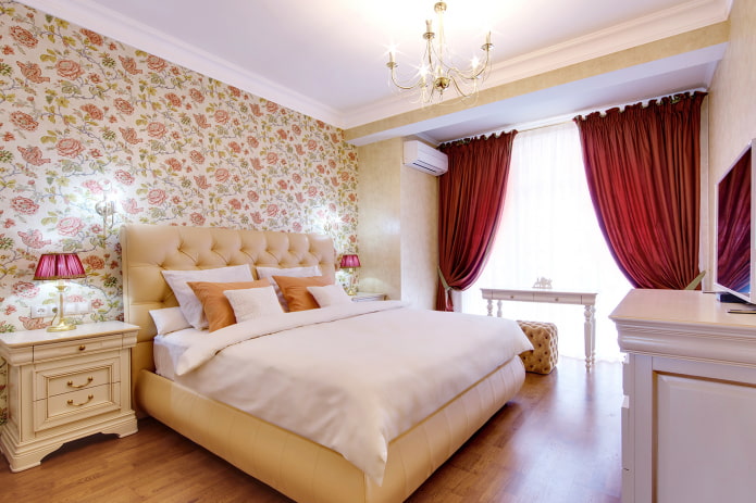 carta da parati luminosa in camera da letto