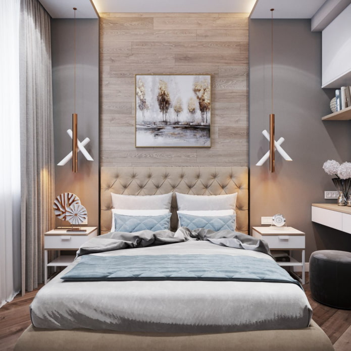 disposizione simmetrica della camera da letto