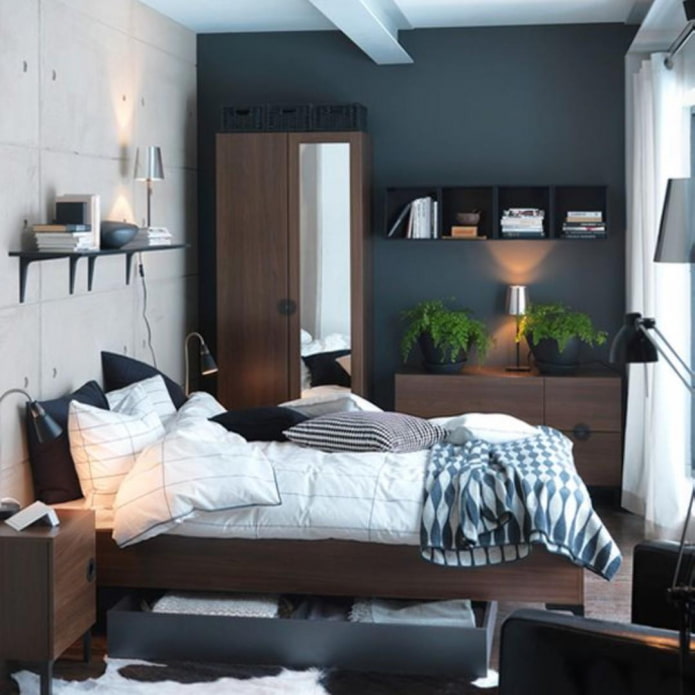 piccola camera da letto con armadio