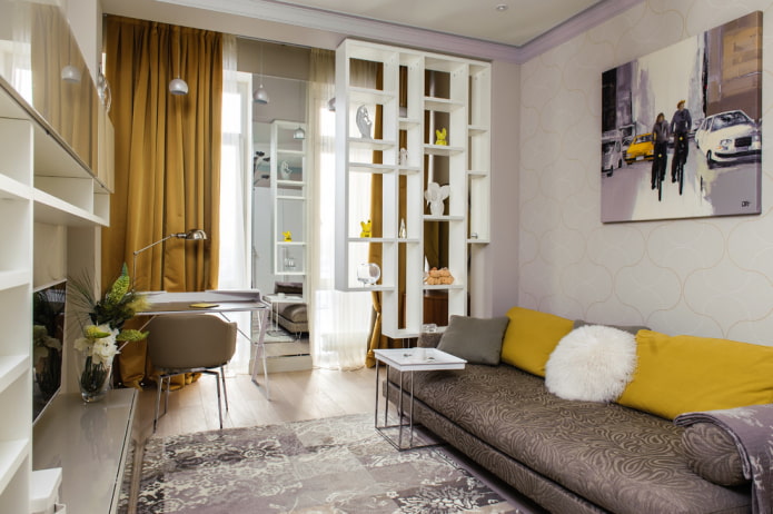parete divisoria a forma di cremagliera asimmetrica all'interno