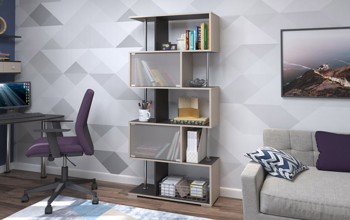 scaffale a zigzag nell'interno