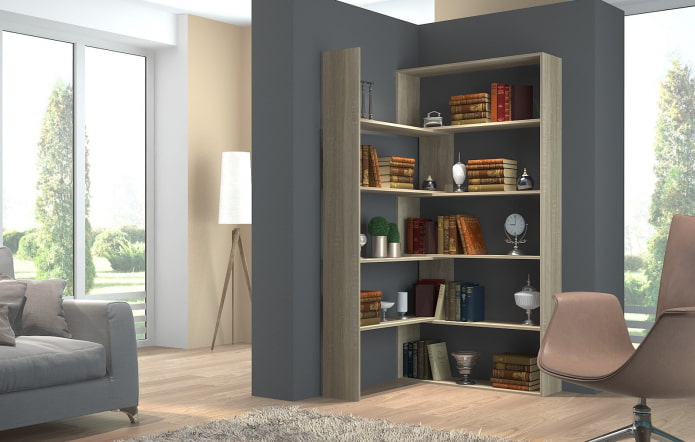 scaffale angolare nell'interno