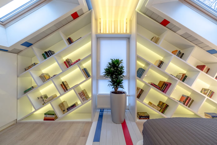 design degli scaffali negli interni
