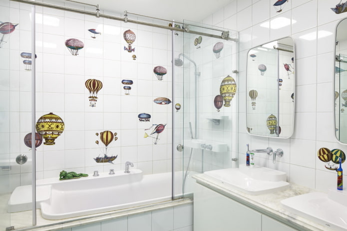 adesivi murali decorativi per l'interno del bagno